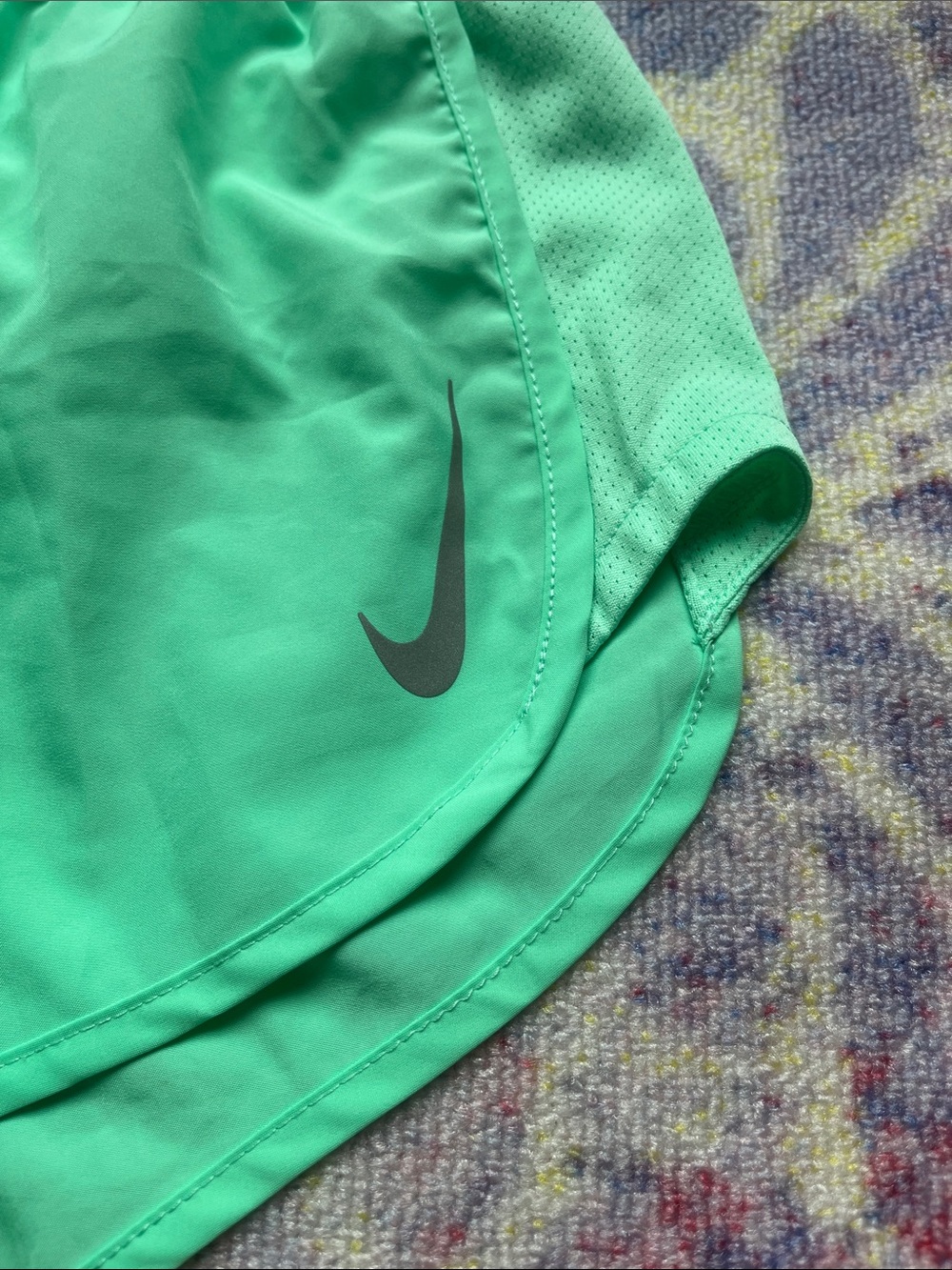 Nike Women's bright Mint Green Running Shorts with Reflective Swoosh - Picture 2 of 5